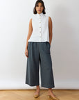 Pintuck Cotton Jersey Trouser