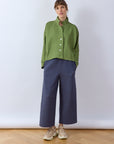 Pintuck Cotton Jersey Trouser