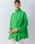 Ashin Cotton Shirt in vibrant Bright Green – Japanese design - Yaccomaricard Spring Summer 26.