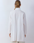 Back view of Yaccomaricard Classic Tunic Shirt highlighting the flattering pintuck cotton lawn texture.