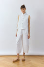 Yaccomaricard Obaru trousers in white - balloon trousers shape.