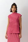 Shibo Shell Top in Dust Pink colour variant front view, showcasing colour and texture