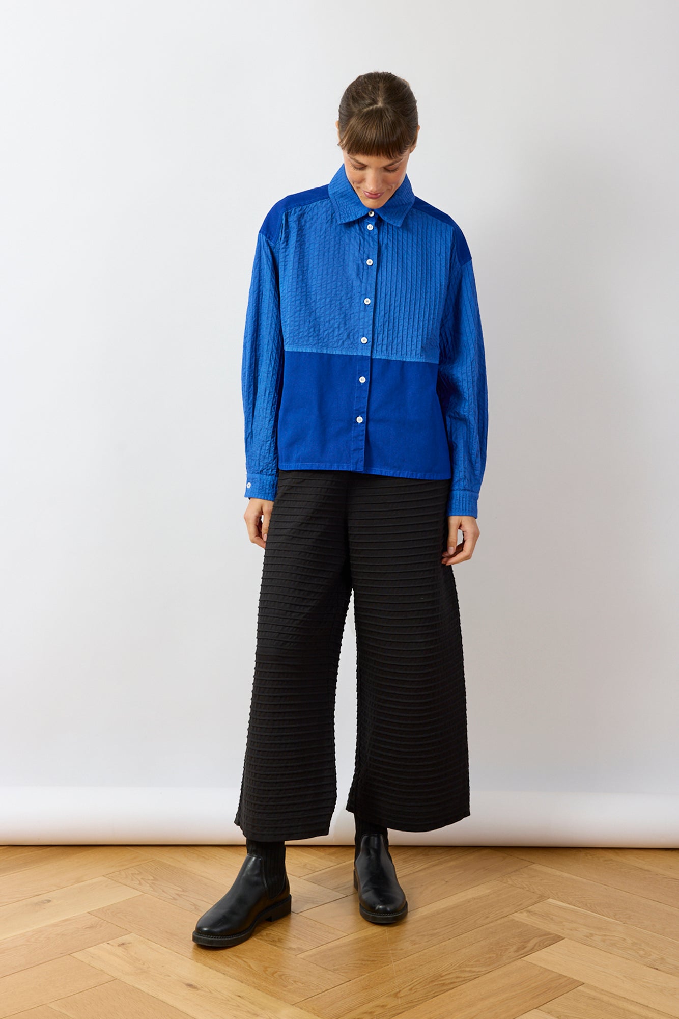 Pintuck Cotton Jersey Trouser