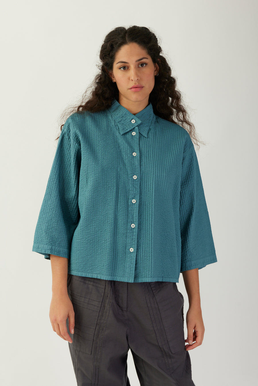 LAMINATED COLLAR SHIRT