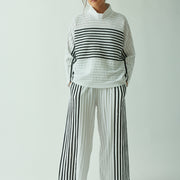 PIPED COTTON JERSEY TROUSERS