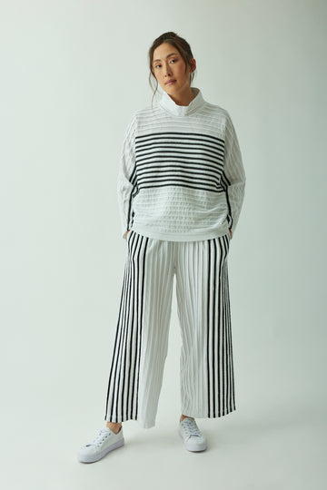 PIPED COTTON JERSEY TROUSERS