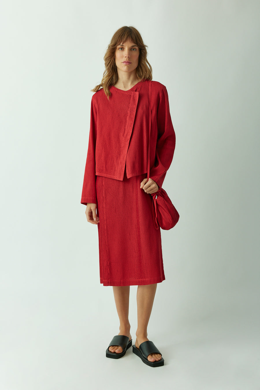 MICRO PINTUCK JACKET & BAG SET