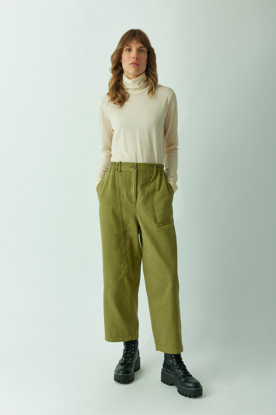 RECYCLED COTTON TWILL TROUSER