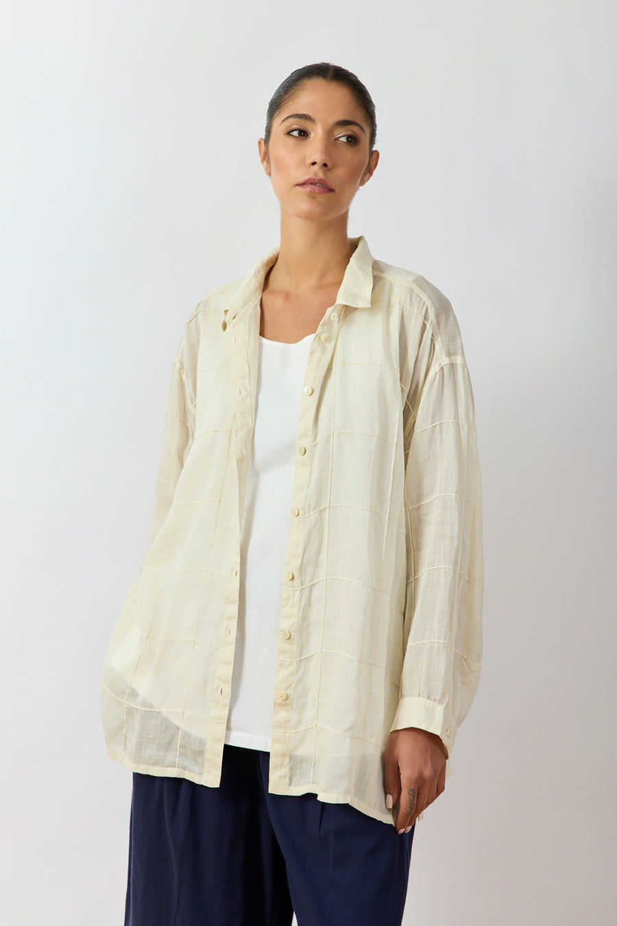 BIG CHECK VOILE SHIRT