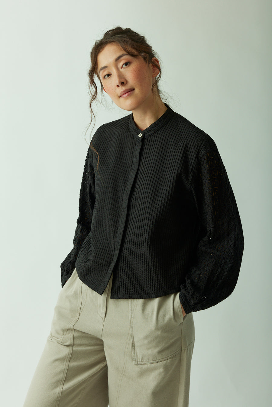 COTTON TAPE SLEEVE SHIRT