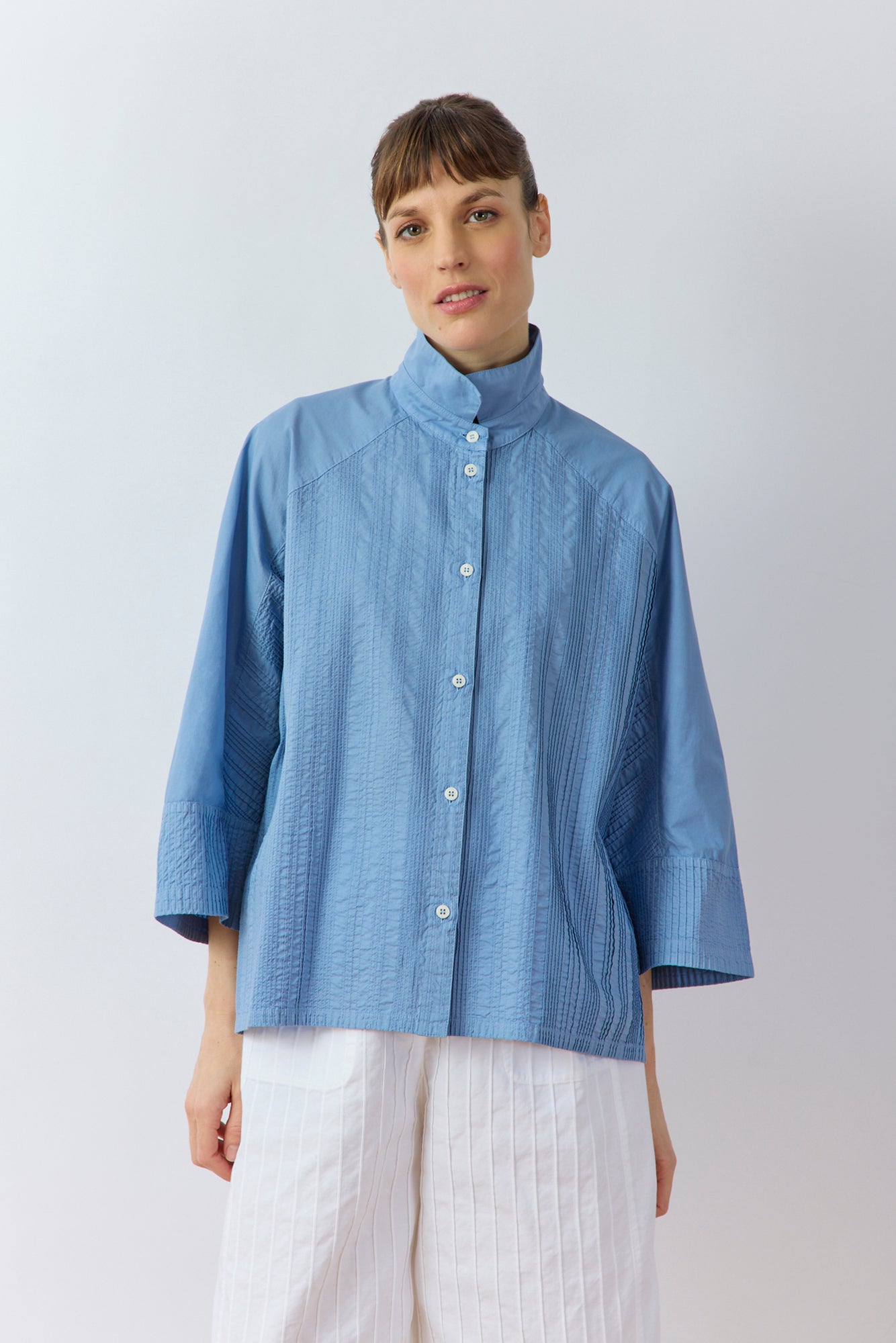 YaccoMaRicardの美しいコットンシャツ Spring Summer Luxury Japanese Pintucked Shirts by Yaccomaricard