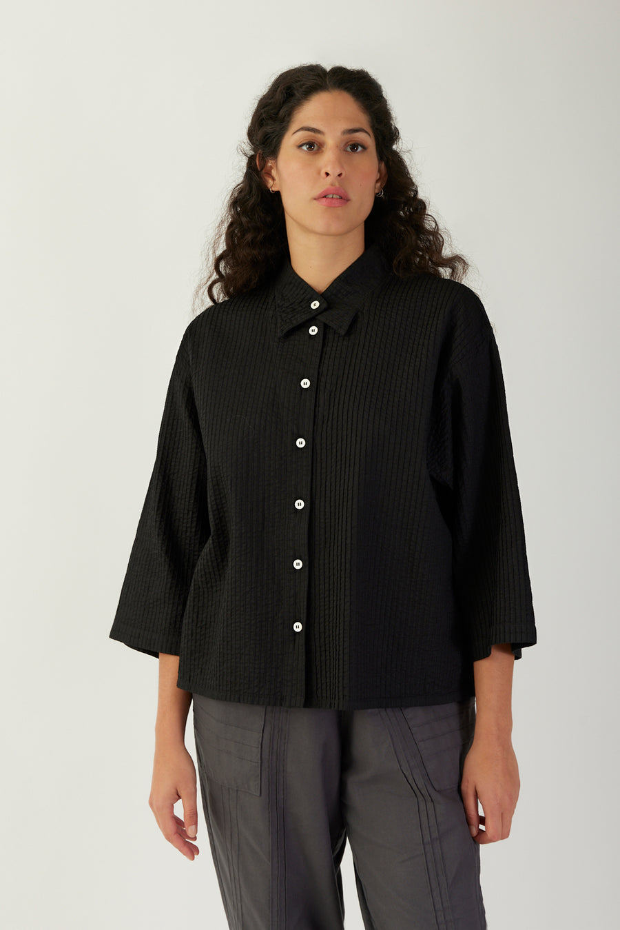LAMINATED COLLAR SHIRT