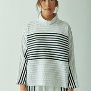 PIPED COTTON JERSEY PULLOVER