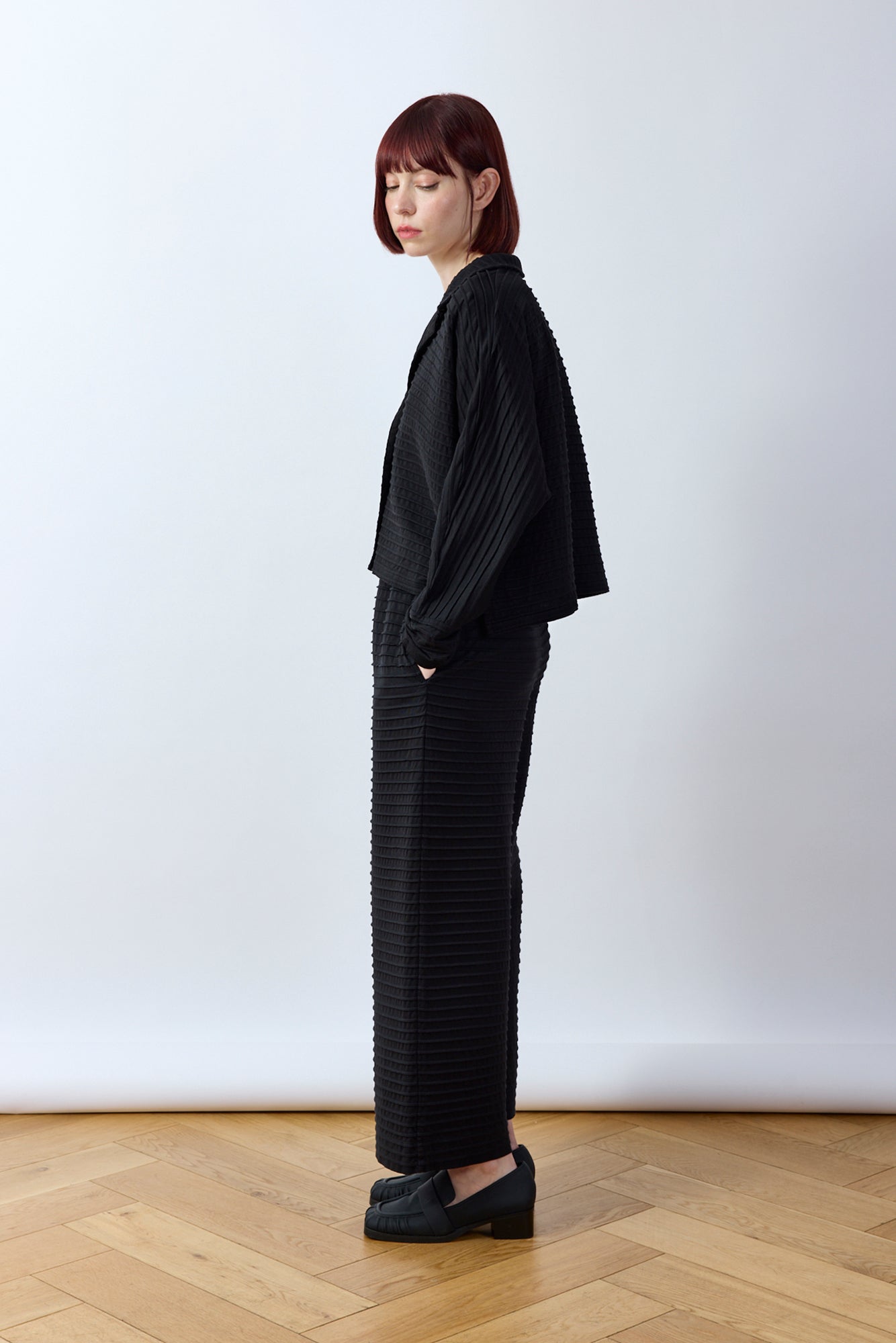 Pintuck Cotton Jersey Trouser