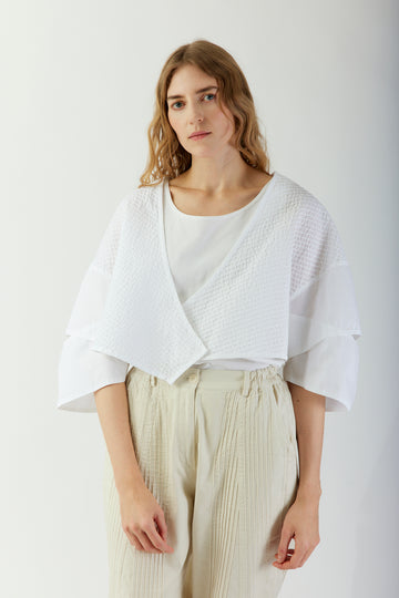 LAWN + VOILE CROPPED JACKET