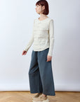 Pintuck Cotton Jersey Trouser