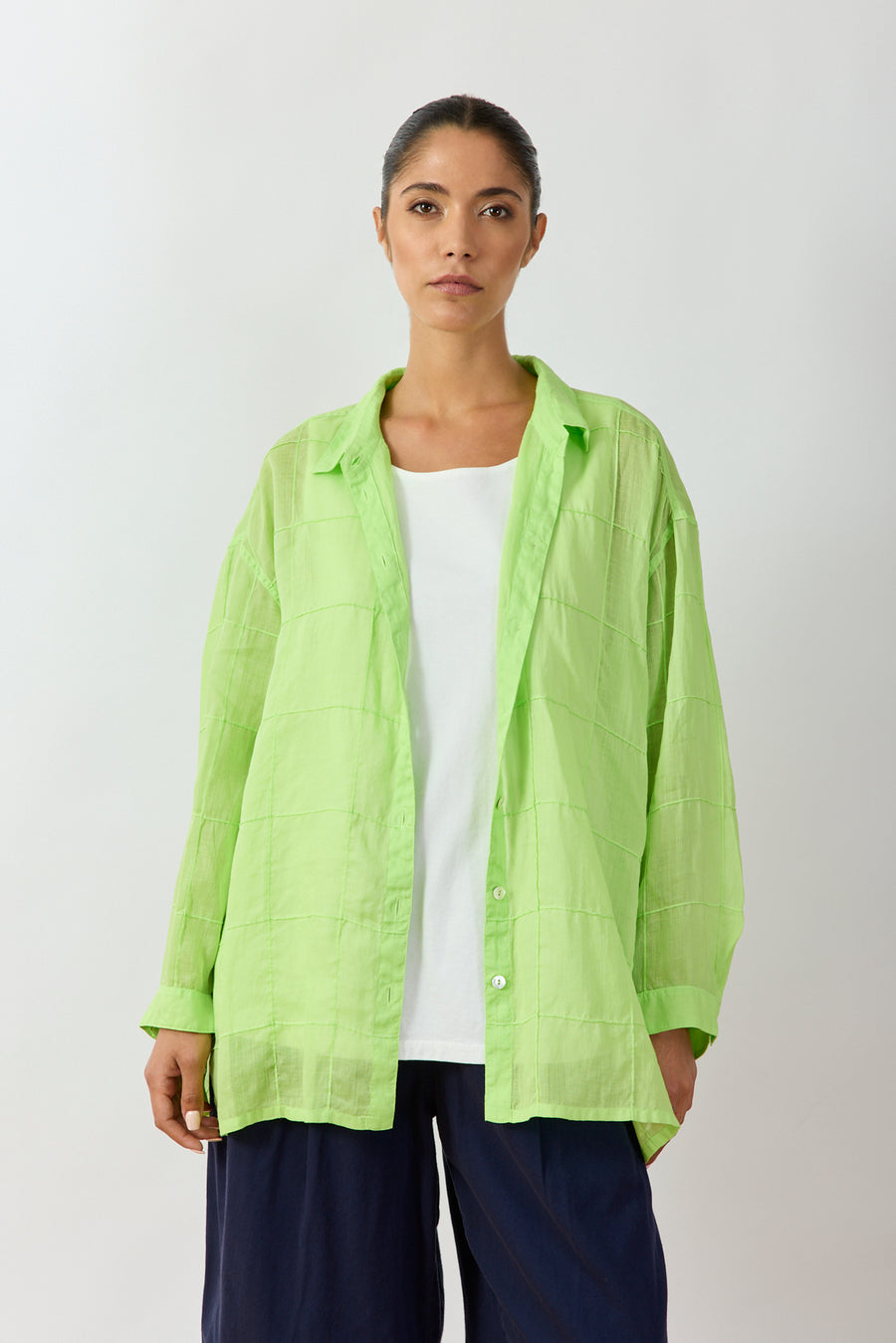 BIG CHECK VOILE SHIRT
