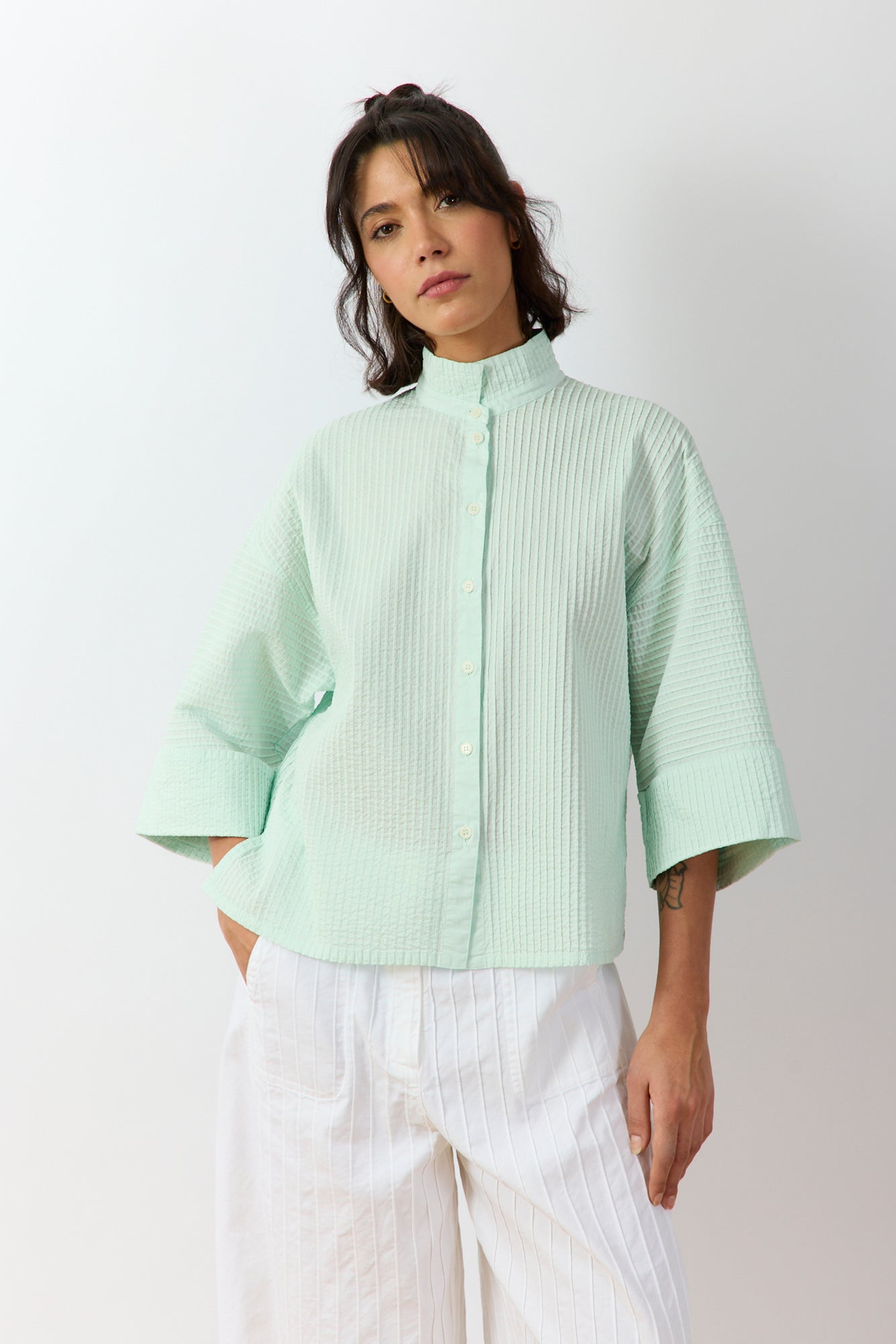 YACCOMARICARD トップス Spring Summer Luxury Japanese Pintucked Shirts by Yaccomaricard
