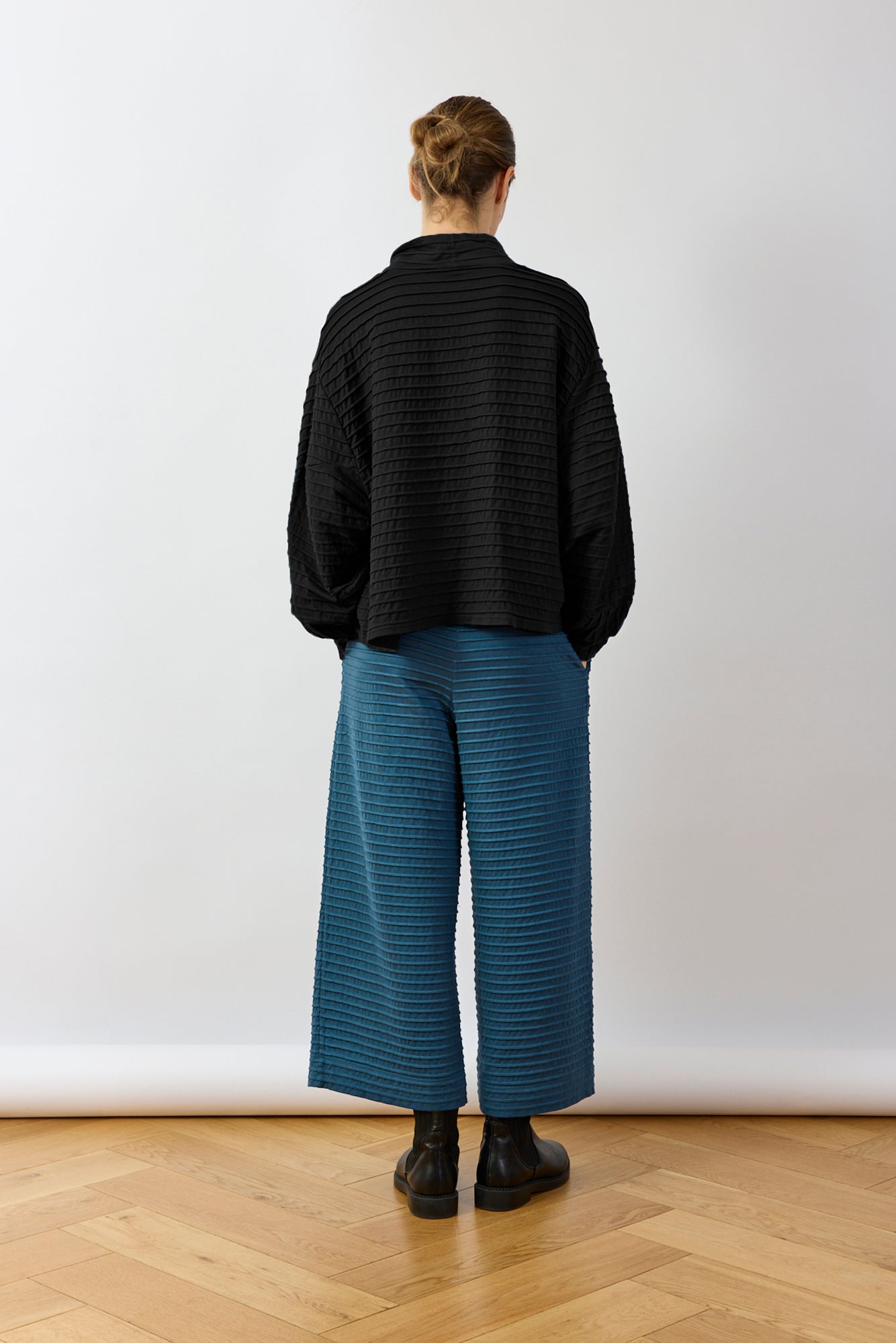 Pintuck Cotton Jersey Trouser