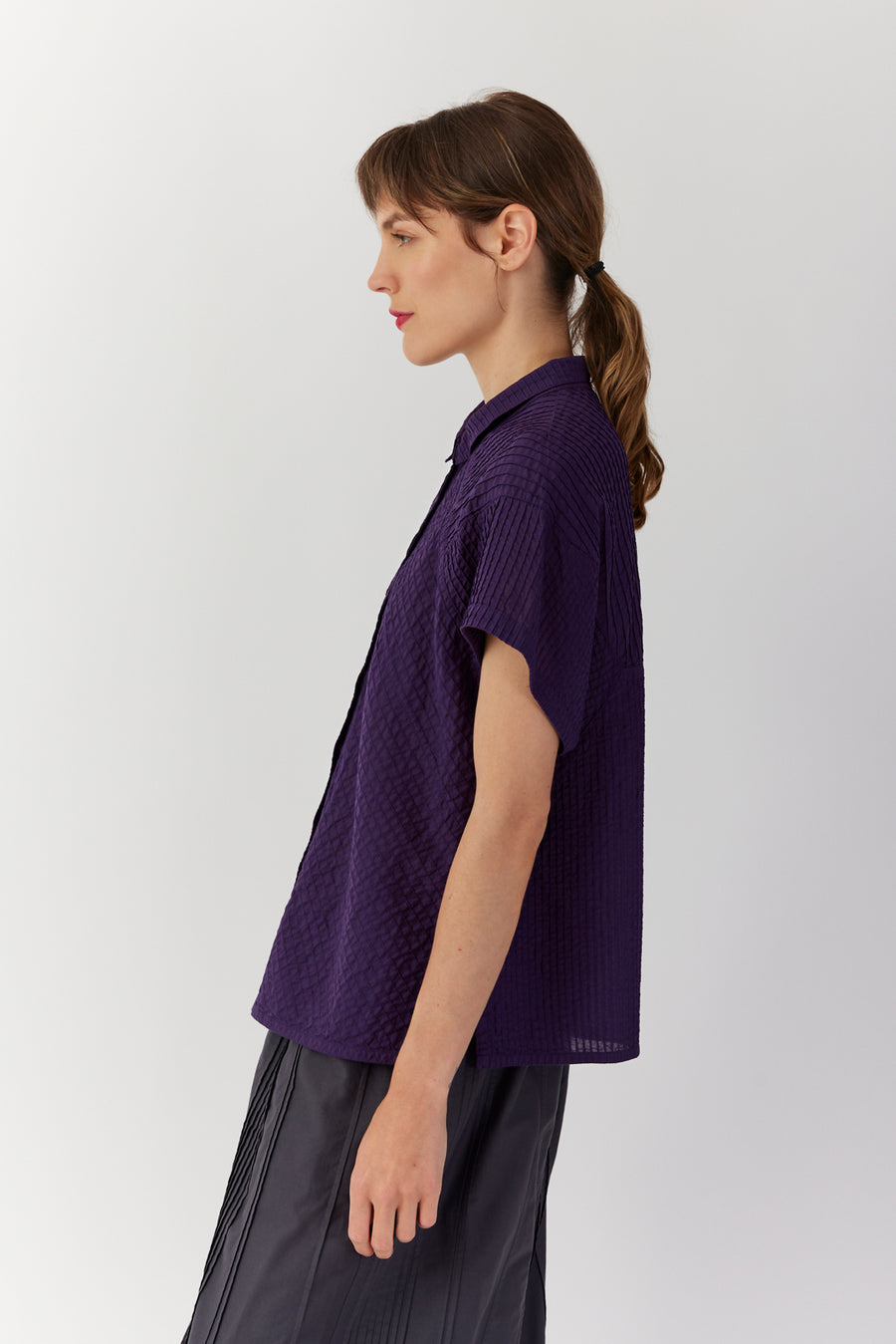 COTTON VOILE FRENCH SLEEVE SHIRT