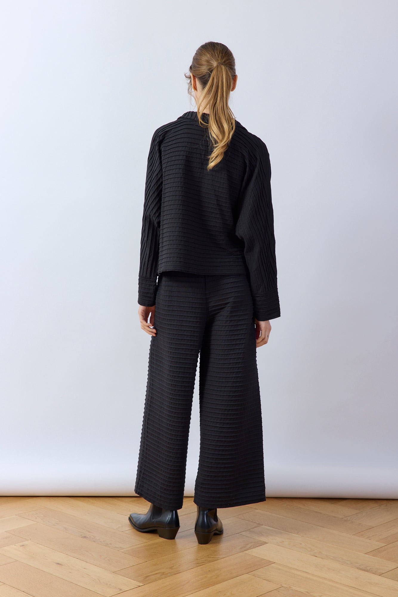 Pintuck Cotton Jersey Trouser