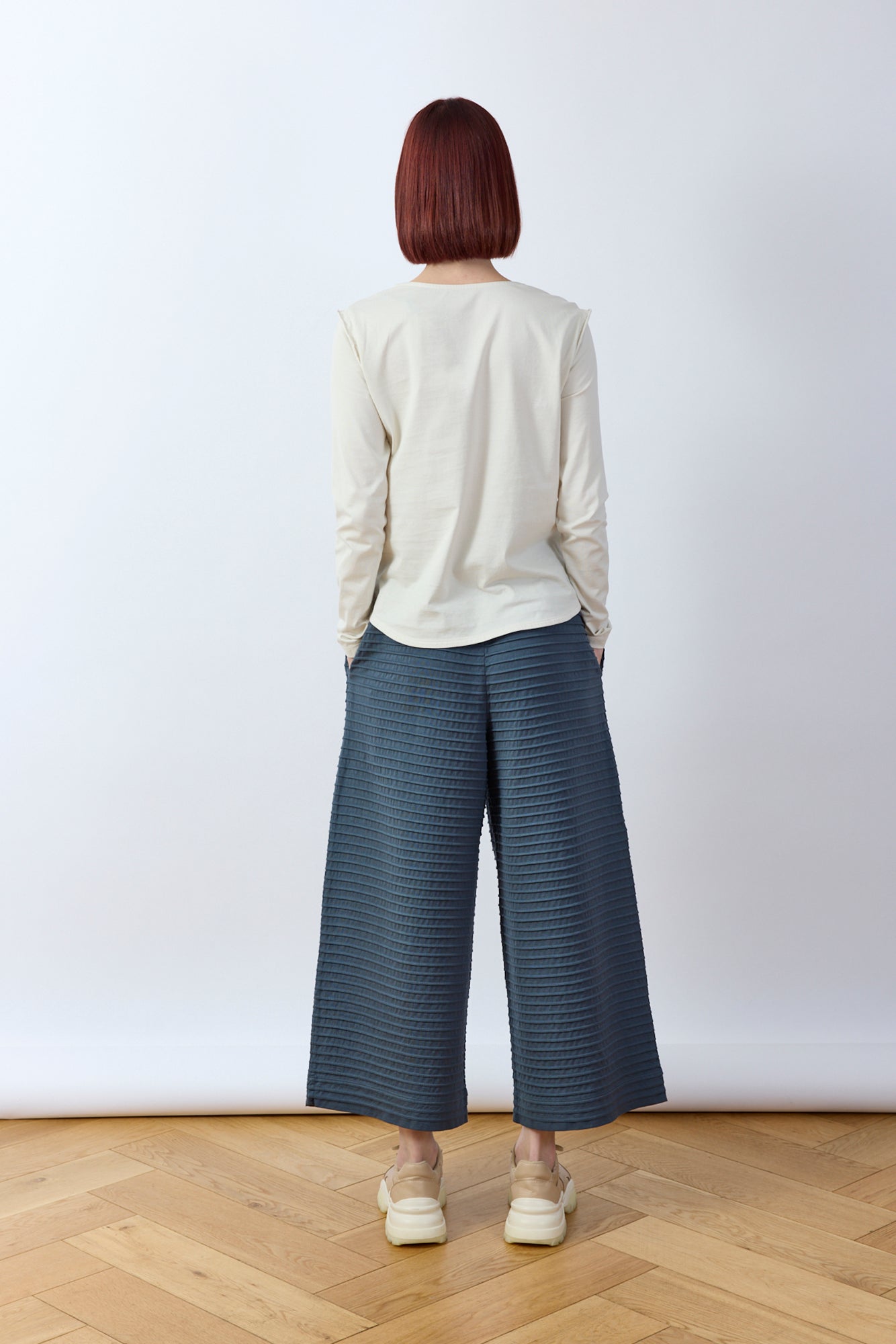 Pintuck Cotton Jersey Trouser