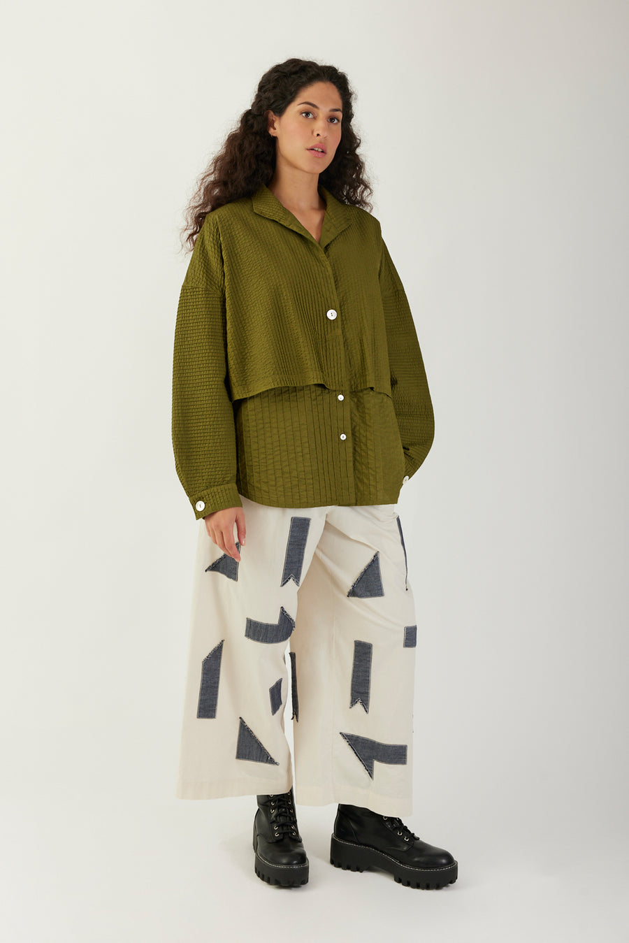 LAYERED PINTUCK SHIRT