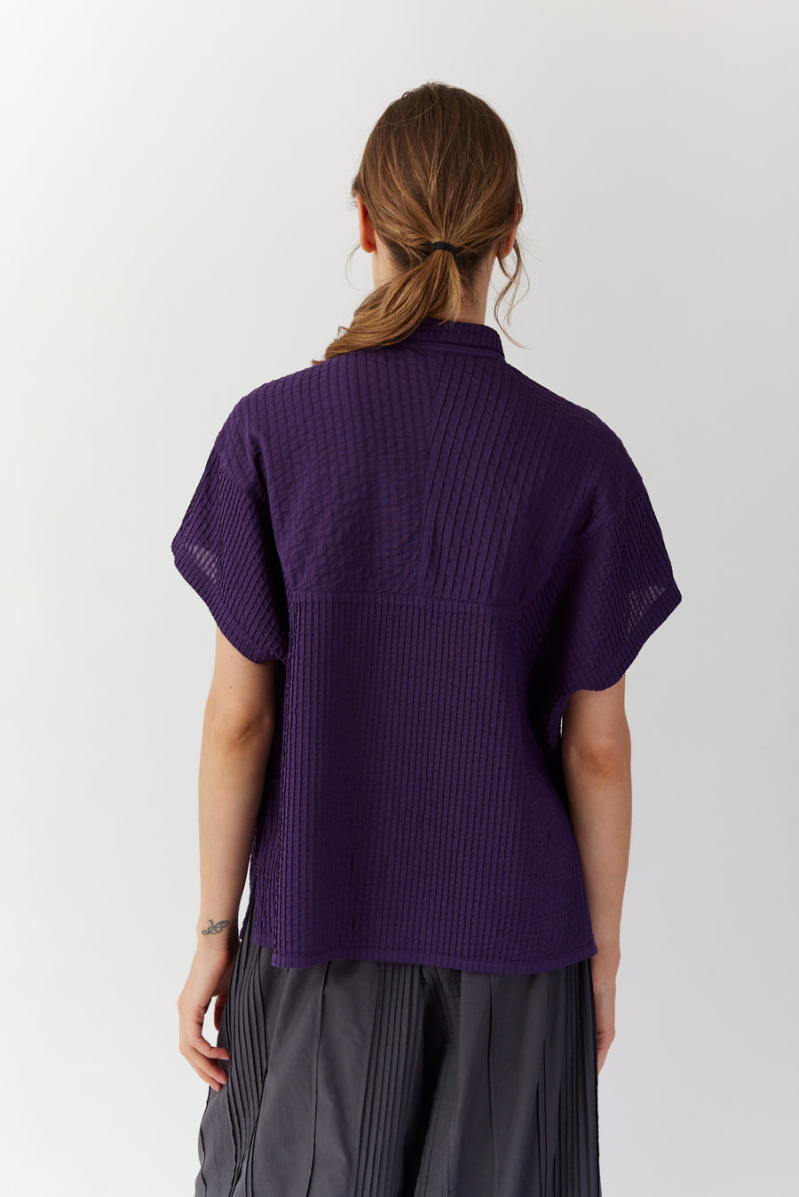 COTTON VOILE FRENCH SLEEVE SHIRT