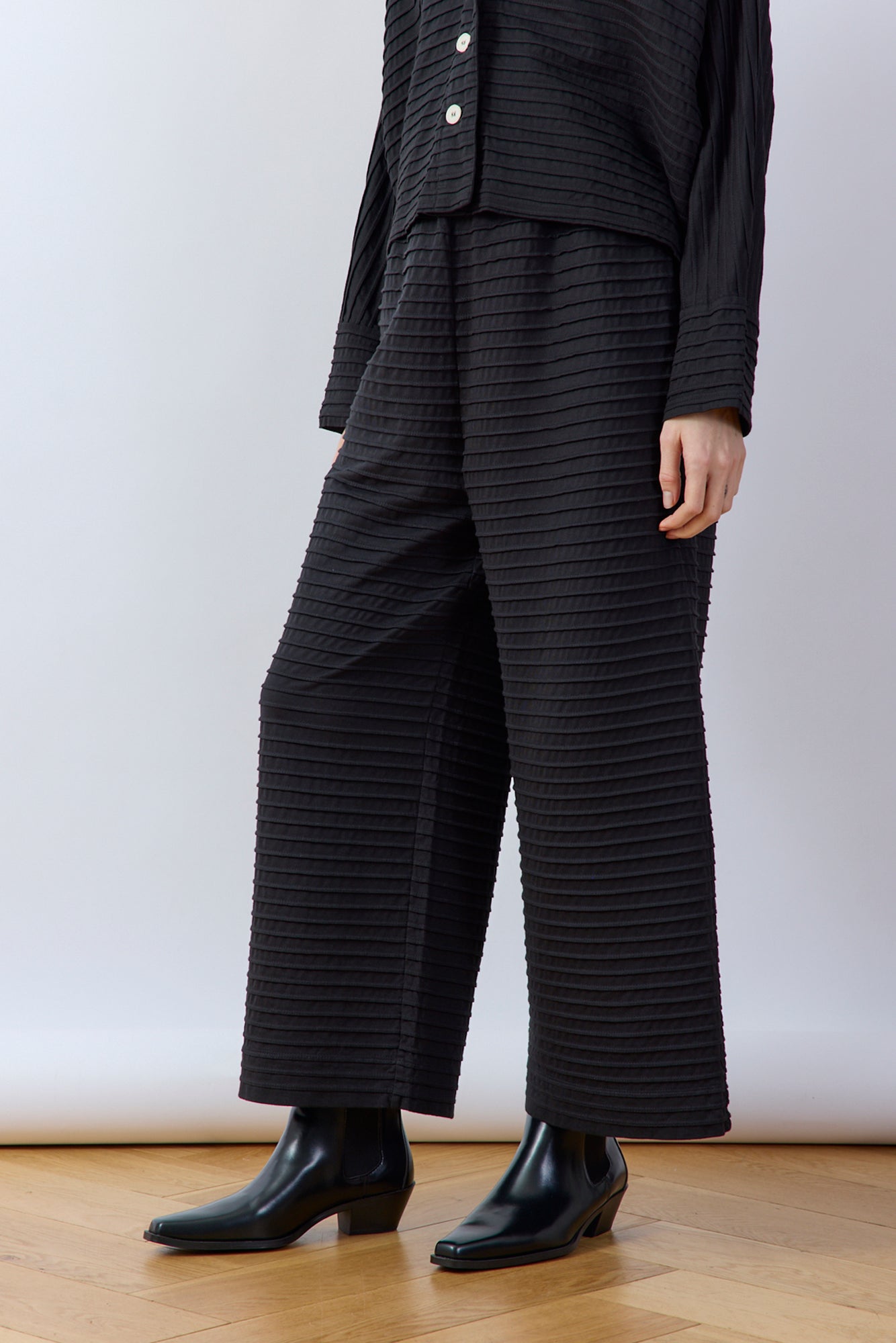 Pintuck Cotton Jersey Trouser