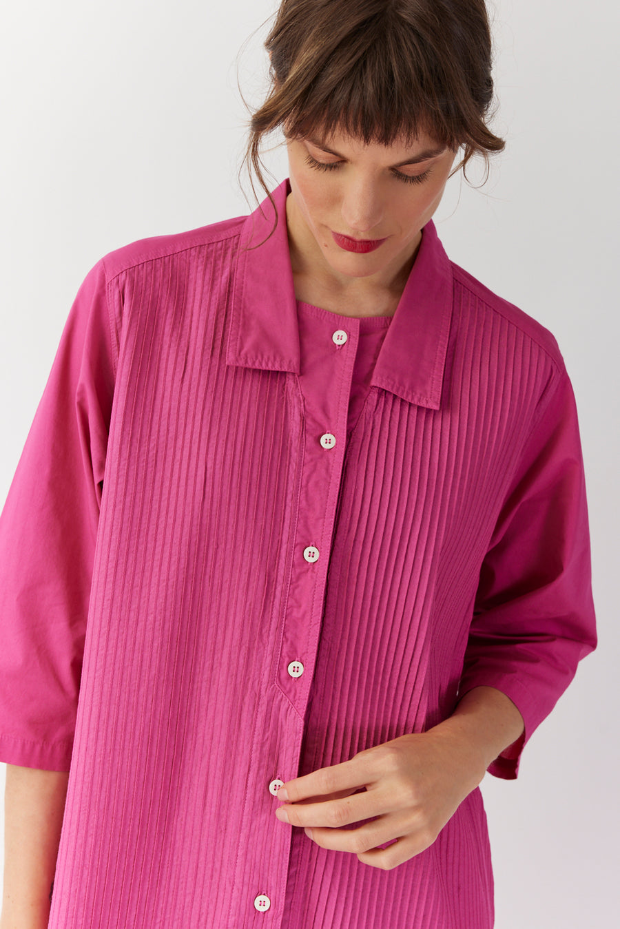 SHAPED COLLAR SHIRT DRESS