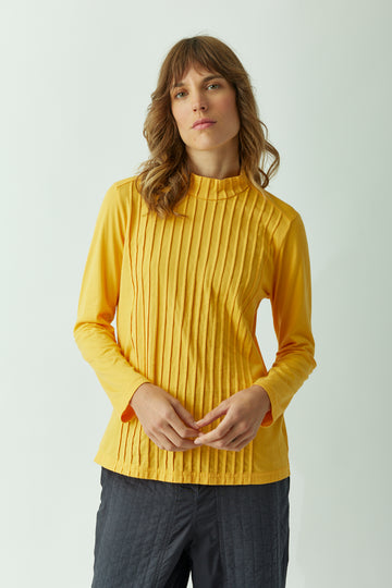 TURTLE NECK COTTON JERSEY TOP