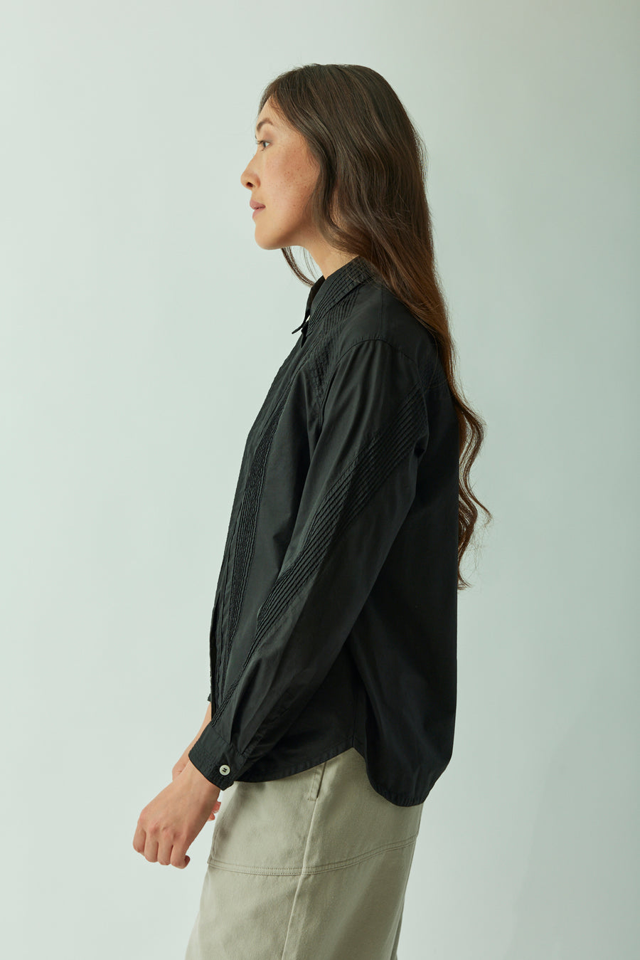 DIAGONAL PINTUCK SHIRT