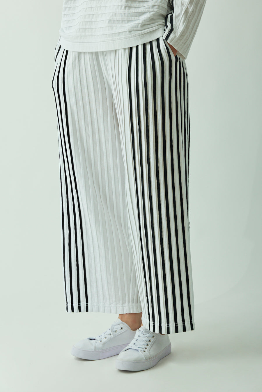 PIPED COTTON JERSEY TROUSERS