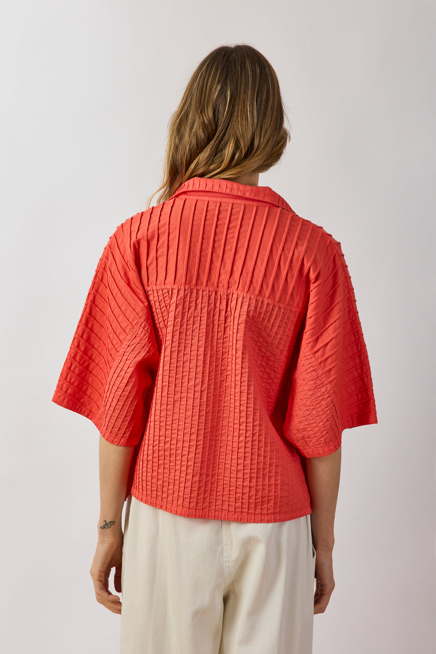 SPLIT-NECK COTTON JERSEY TOP