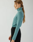WOOL JERSEY TURTLENECK