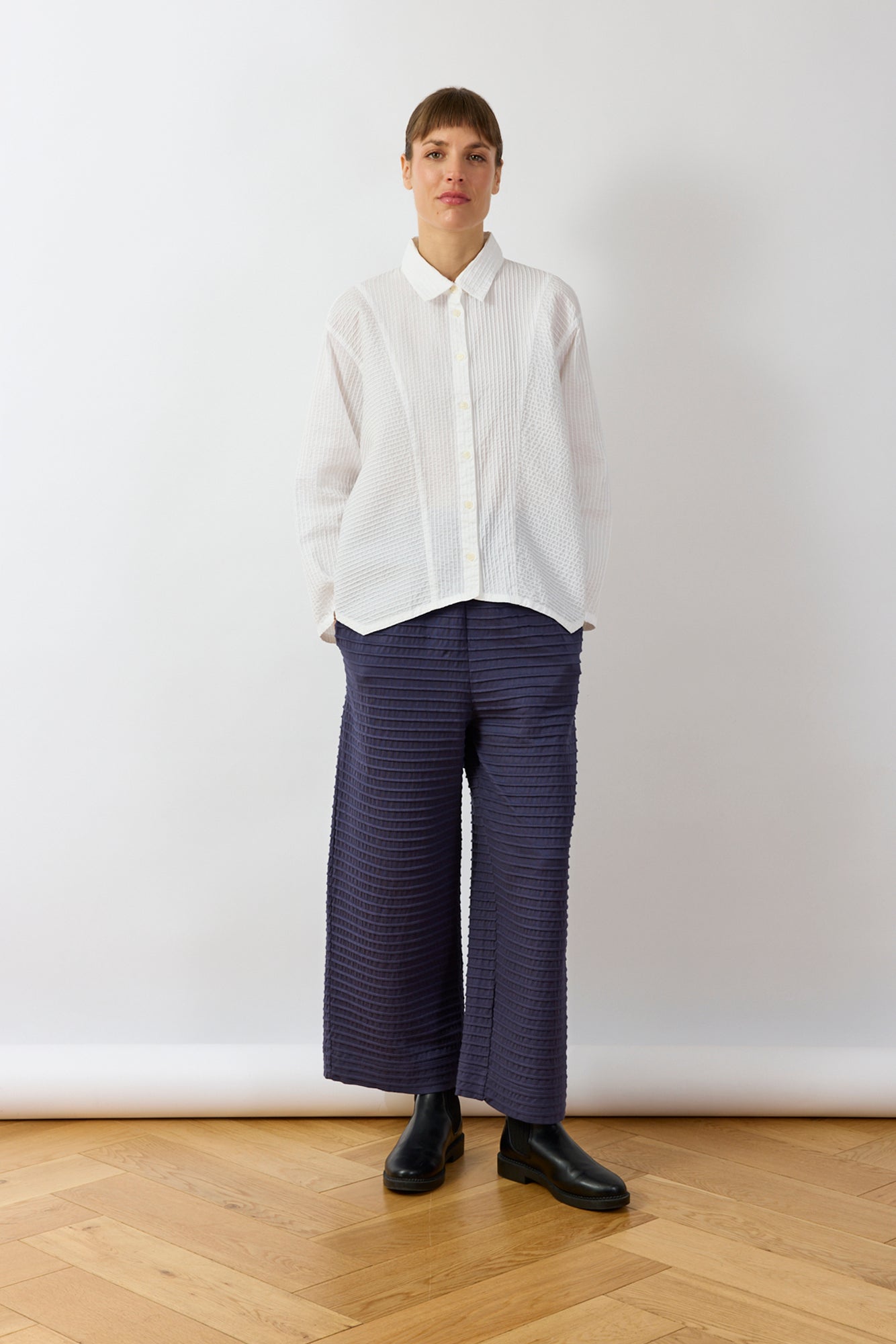 Pintuck Cotton Jersey Trouser