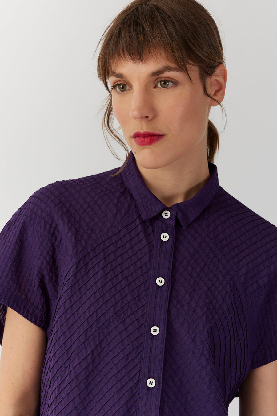 COTTON VOILE FRENCH SLEEVE SHIRT