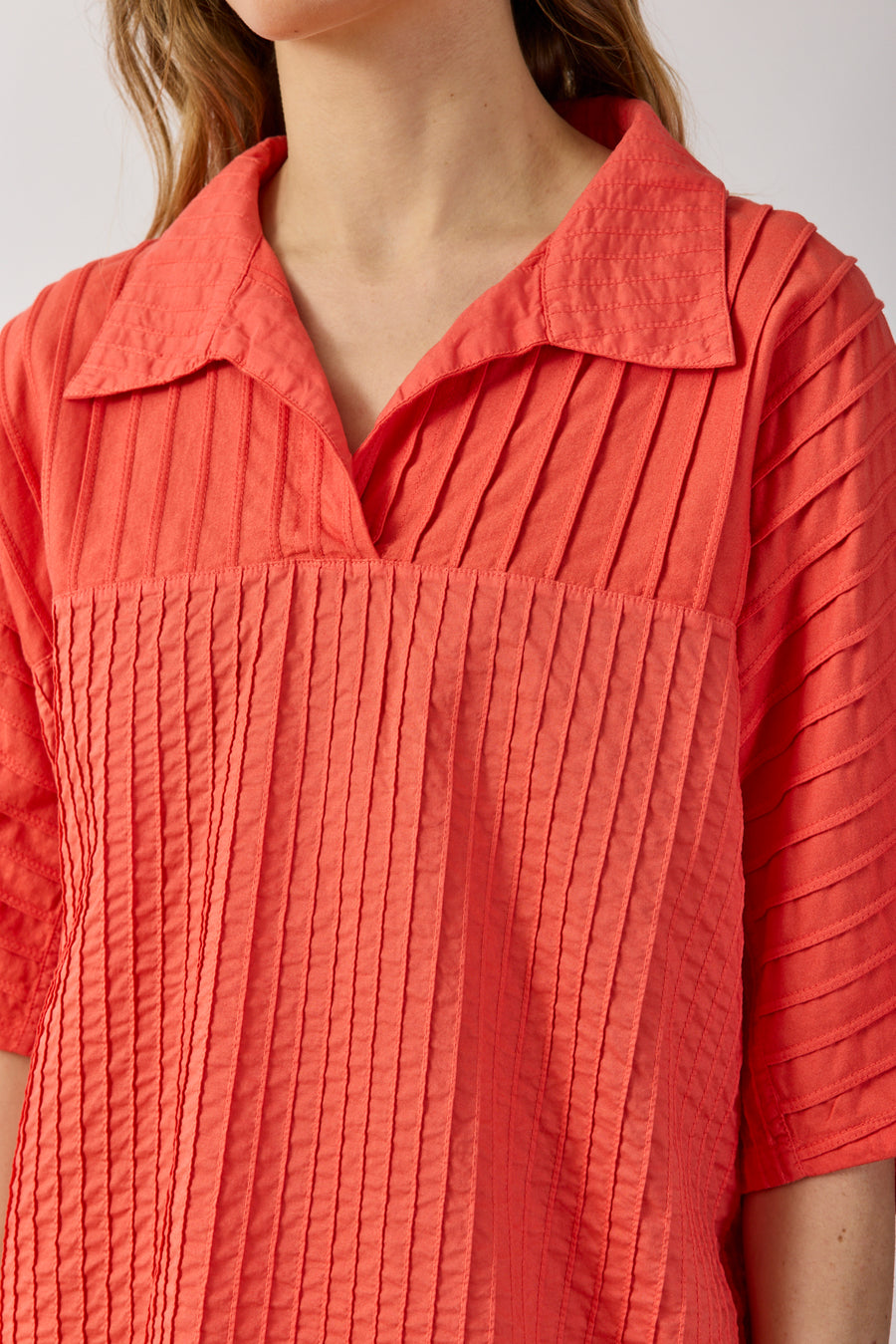 SPLIT-NECK COTTON JERSEY TOP
