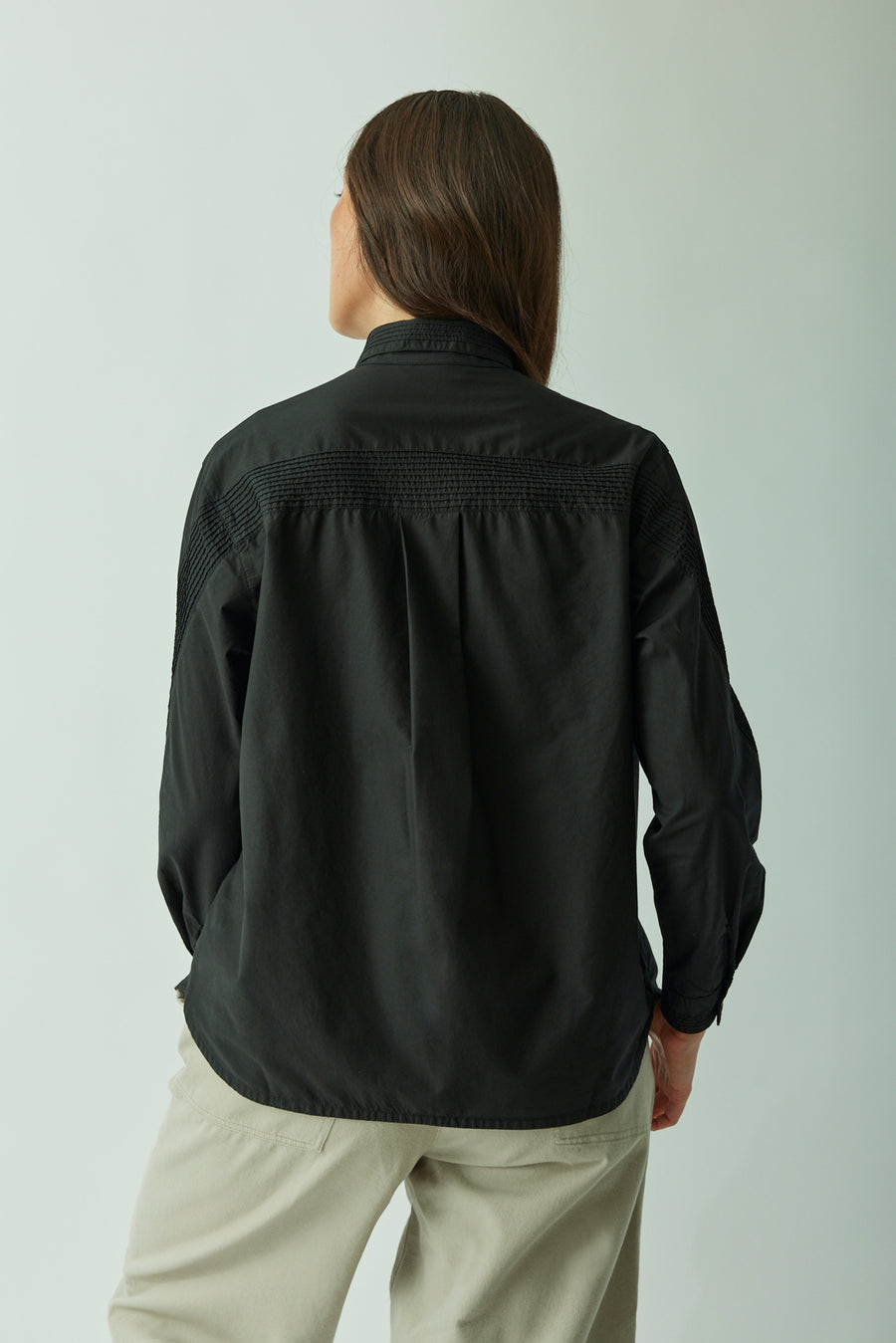 DIAGONAL PINTUCK SHIRT