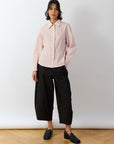 Model wearing Yacco Maricard Wanda Shirt in Sakura – Feminine Japanese designer fashion.