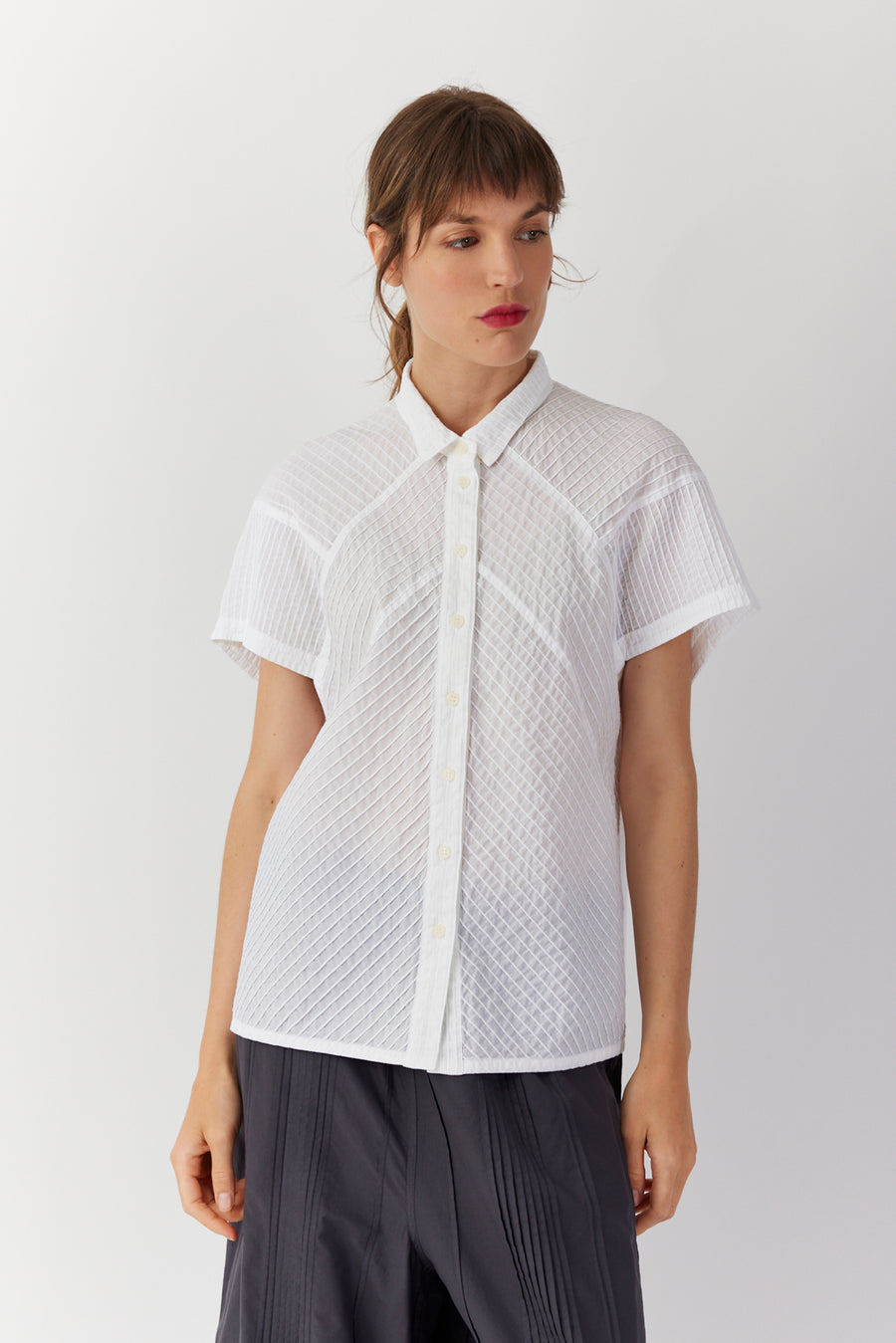 COTTON VOILE FRENCH SLEEVE SHIRT