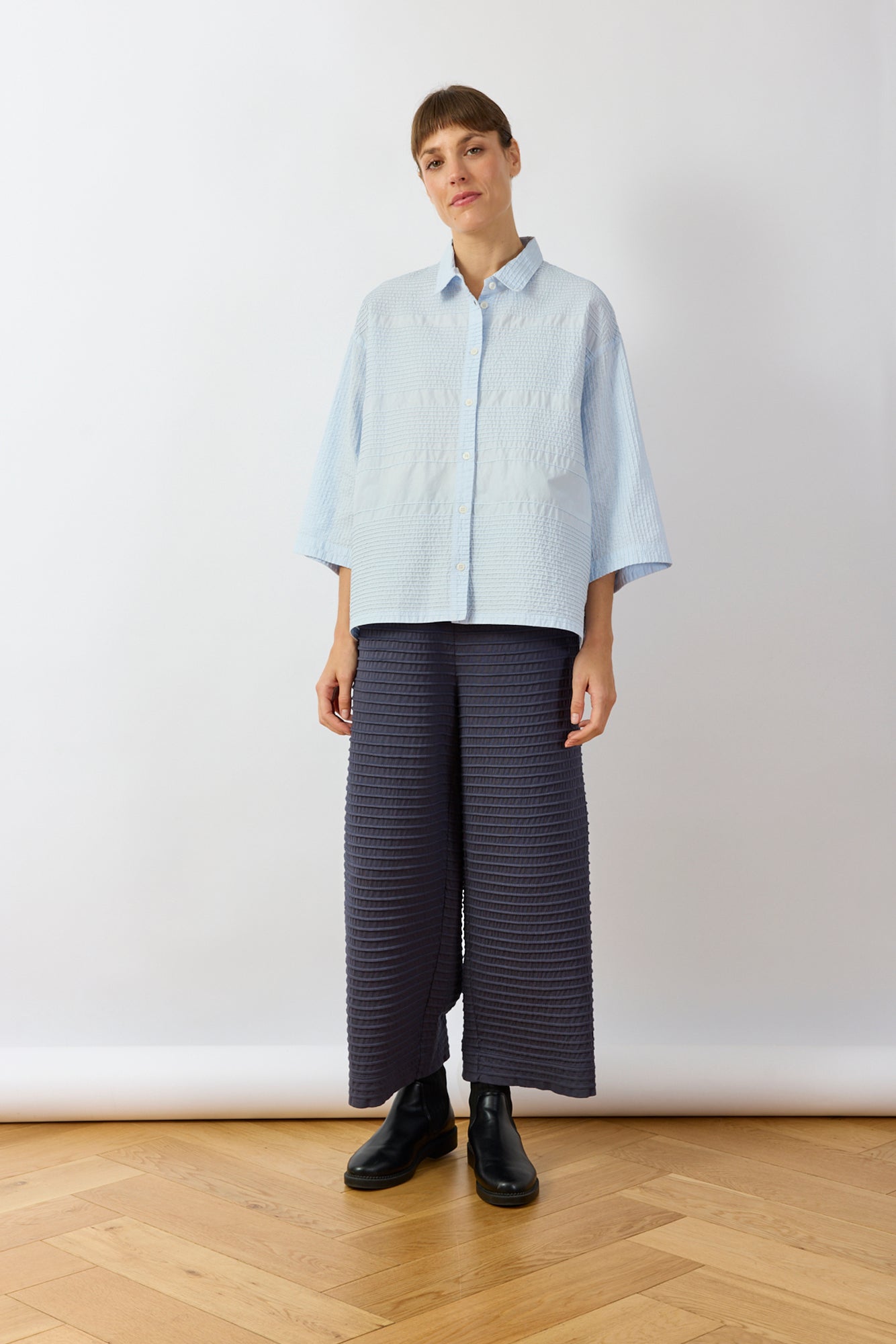 Pintuck Cotton Jersey Trouser