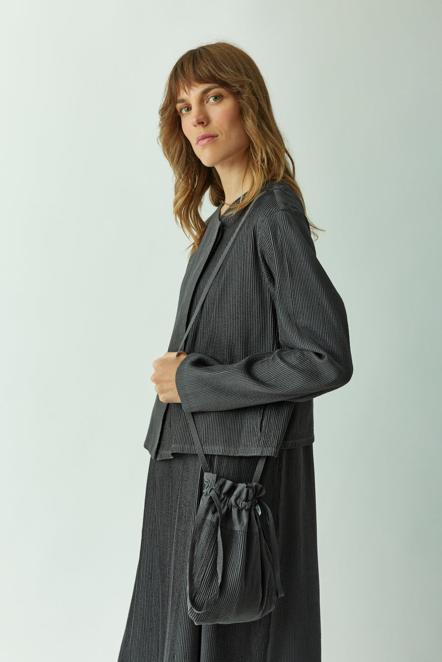 MICRO PINTUCK JACKET & BAG SET