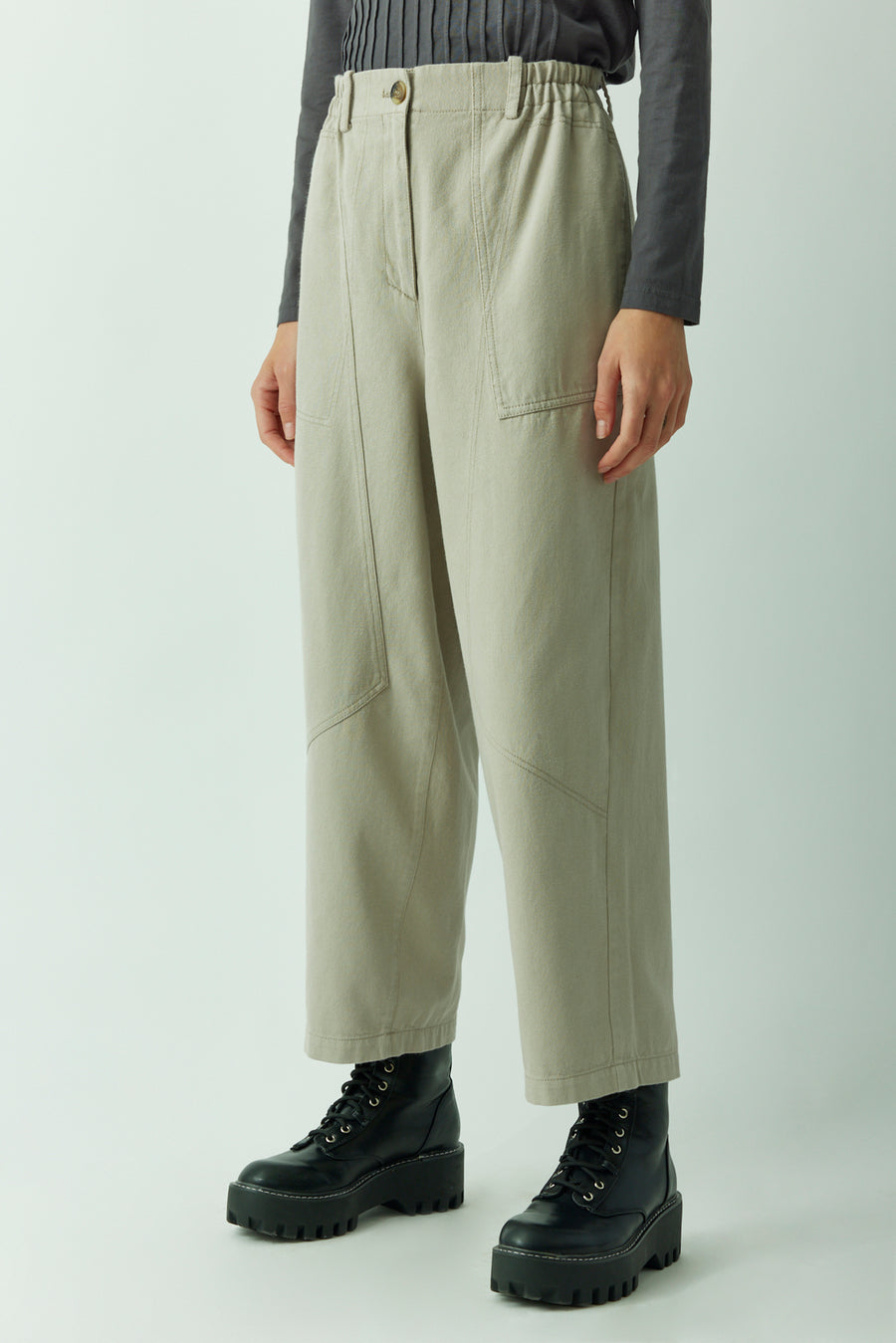 RECYCLED COTTON TWILL TROUSER