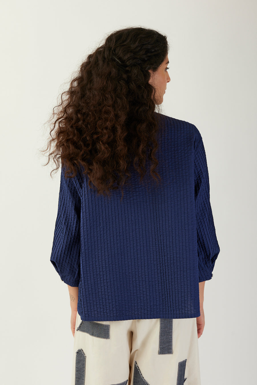 DECO COLLARLESS SHIRT