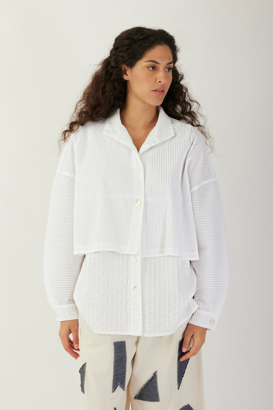 LAYERED PINTUCK SHIRT