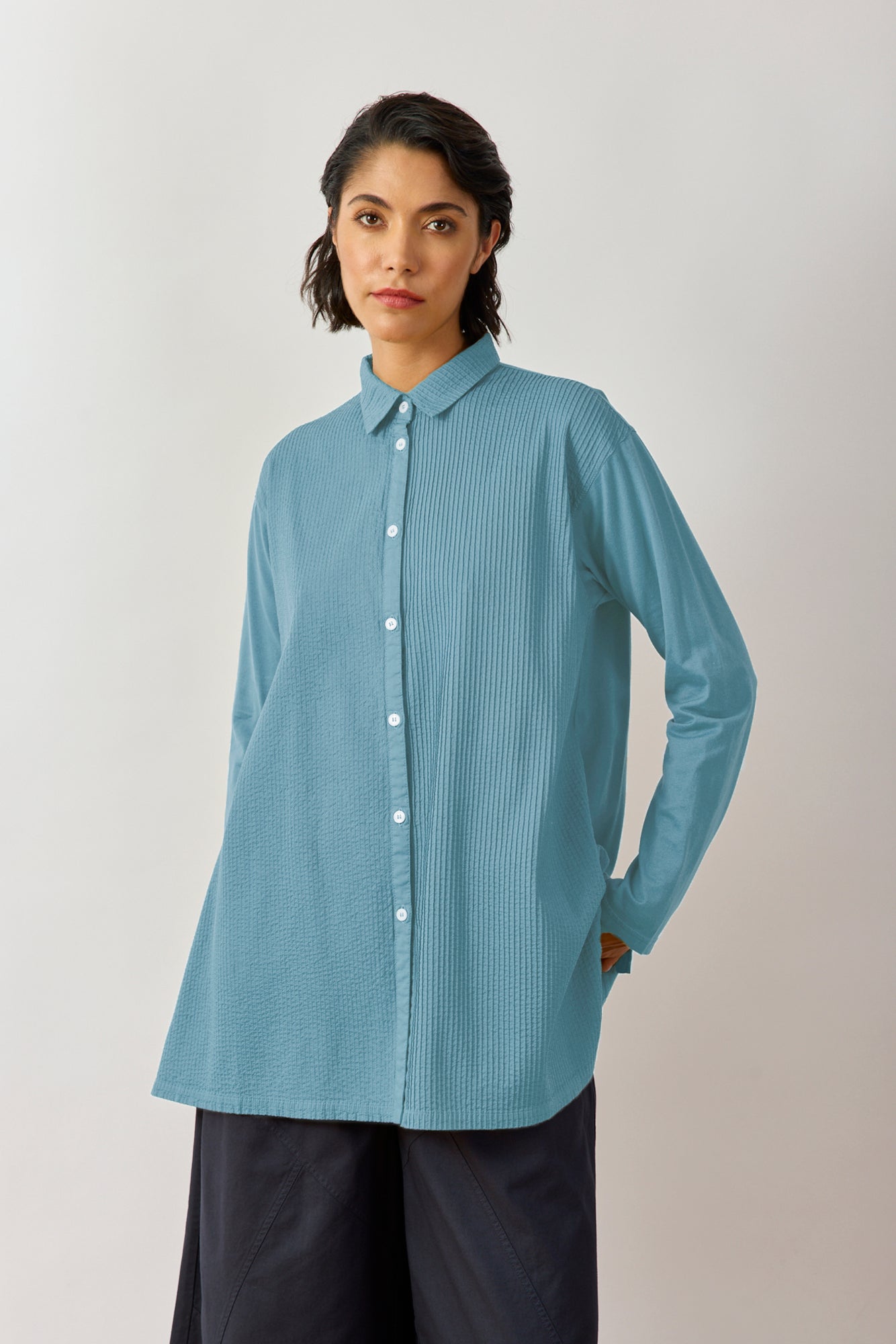 Cotton Jersey + Lawn A-line Overshirt