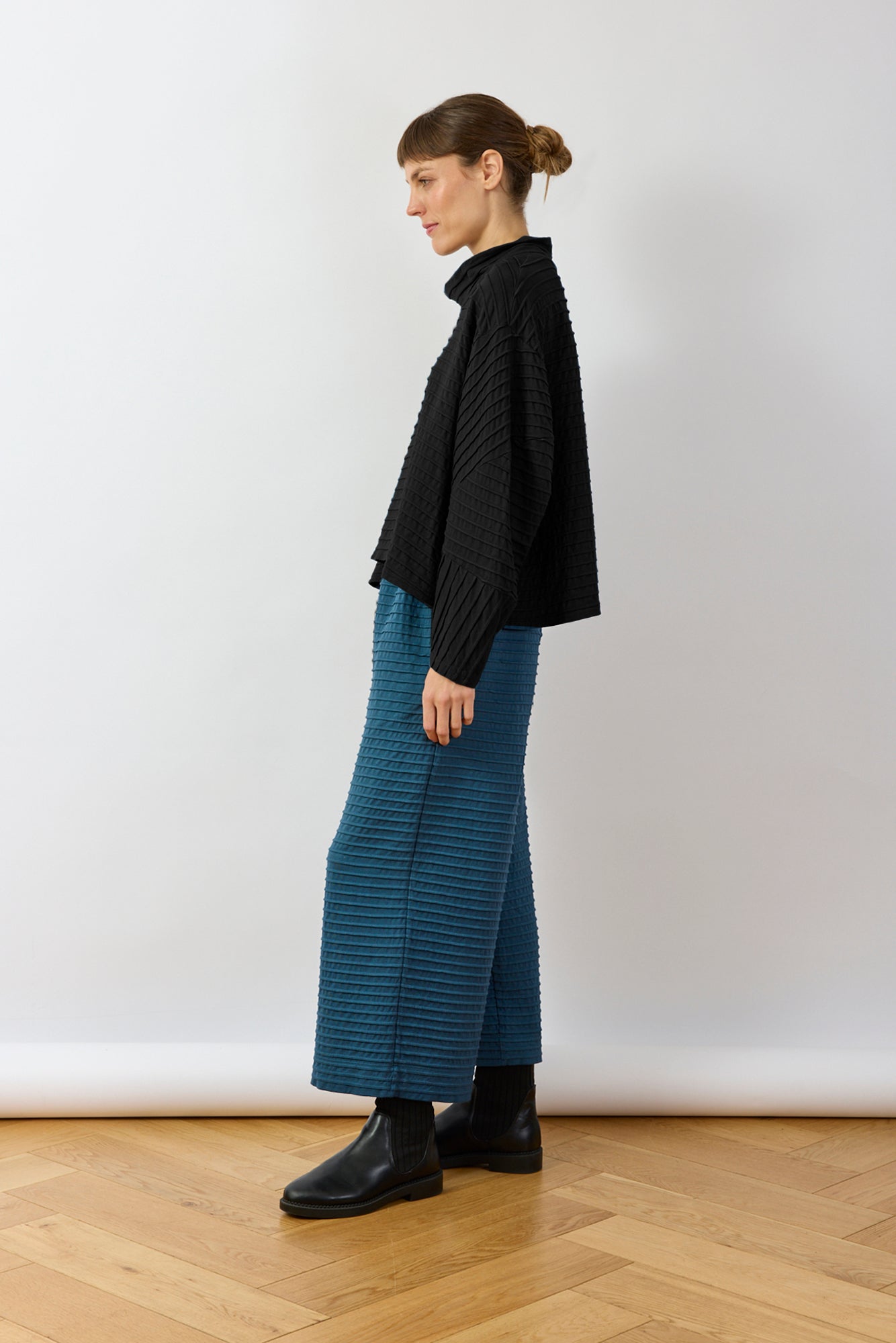 Pintuck Cotton Jersey Trouser