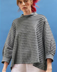Yaccomaricard Spring Summer 26 - sode jersey pullover in metal grey.