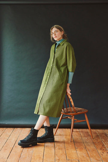 DIRECTIONAL PINTUCK DRESS